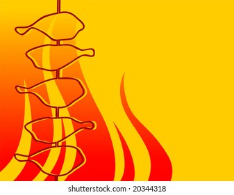 chicken rolling on the fire	