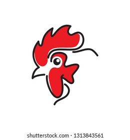 Chicken Rooster Broiler Abstract Symbol Illustration