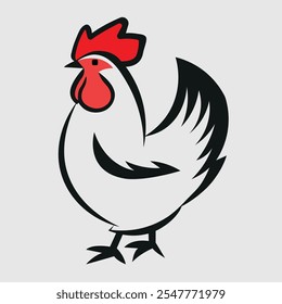 VECTOR DE PERSONAJE DE DIBUJOS ANIMADOS CHICKEN ROOSTER