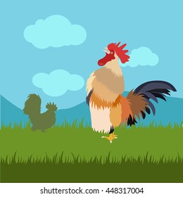 chicken rooster crowing