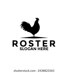 Pollo, dibujo de gallo logo diseño inspiración, plantilla de logotipo de silueta de gallo