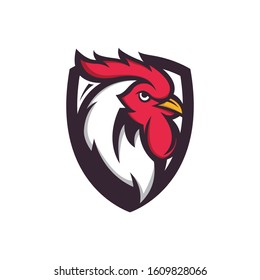 Chicken Rooster eSports Logo Design Vector