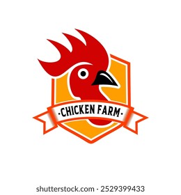 chicken rooster farm logo template