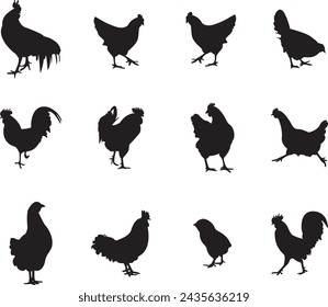 Chicken, rooster, farmhouse, farm life vector illustrator files