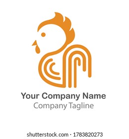 chicken or rooster food logo design 