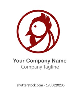 chicken or rooster food logo design 