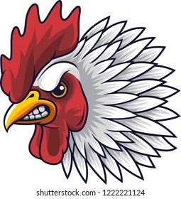 Chicken rooster head mascot