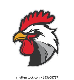 Chicken rooster head mascot 