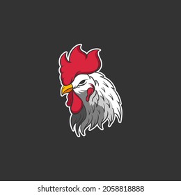 Chicken rooster head mascot icon logo vector design