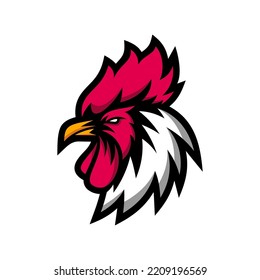 chicken rooster head mascot sport esport logo template