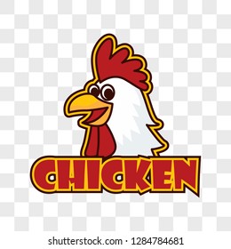 chicken rooster insignia on transparent background. vector illustration