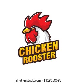 Chicken rooster logo design isolated on white background 