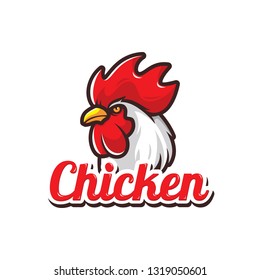 Chicken rooster logo design isolated on white background 