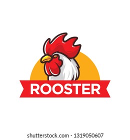 Chicken rooster logo design isolated on white background 