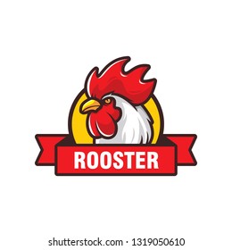 Chicken rooster logo design isolated on white background 