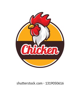 Chicken rooster logo design isolated on white background 
