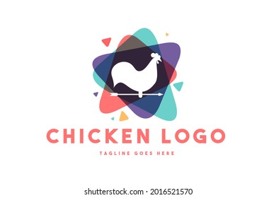 chicken rooster logo design template