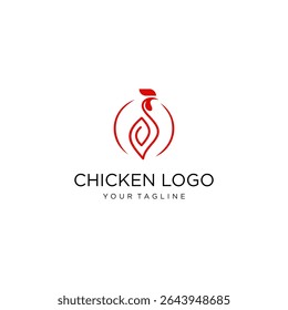 chicken rooster logo design template
