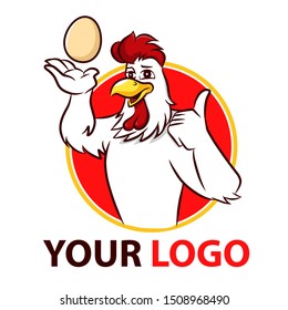 Chicken rooster logo design vector
