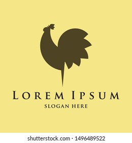 Chicken, rooster logo. Flat Elements. Vector illustration hen . Laybel for market, farm, zoo, veterinary clinic. Flat modern design. Stylized cock