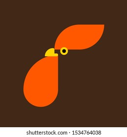 Chicken, rooster logo. Flat Elements. Vector illustration hen . Label for market, poultry farm, zoo, veterinary clinic. Flat modern design. Stylized cock