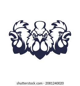Chicken rooster mascot logo silhouette version