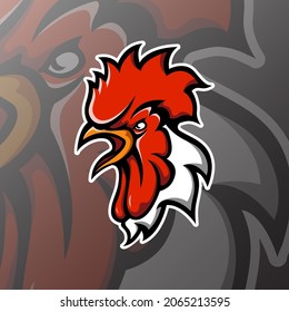 Chicken rooster mascot logo,  Vector illustration eps.10