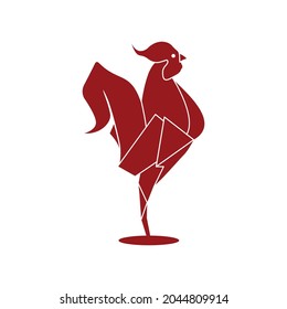 Chicken Rooster with Origami style
