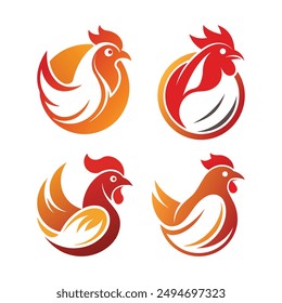 Chicken Rooster Set Vector Icons Illustration - Ideal for T-shirt Design, Hoodie Design, Pillow Cover Design, and More