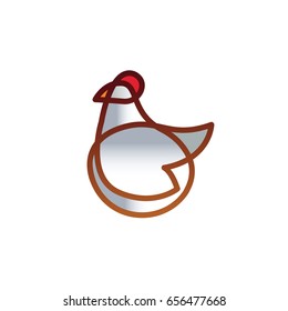 Chicken or Rooster vector design abstract vector template linear style