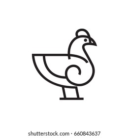 Chicken or Rooster vector icon for web, mobile and infographics icon isolated on white background.