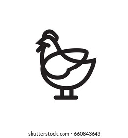 Chicken or Rooster vector icon for web, mobile and infographics icon isolated on white background.