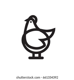 Chicken or Rooster vector icon for web, mobile and infographics icon isolated on white background.
