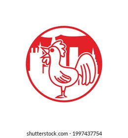 chicken rooster vector illustration for t shirt logo