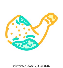 chicken rotten food color icon vector. chicken rotten food sign. isolated symbol illustration