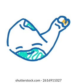 chicken rotten food doodle icon sketch vector. chicken rotten food sign. isolated symbol illustration