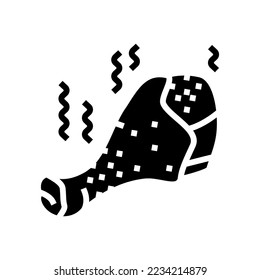 chicken rotten food glyph icon vector. chicken rotten food sign. isolated symbol illustration