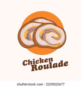 Chicken roulade cartoon style. Vector illustration