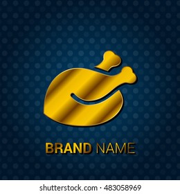 Chicken Royal Golden & Blue Metallic Premium Corporate Logo / Icon