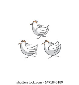 chicken run logo icon vector