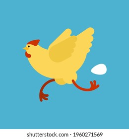 Chicken Running Isolated Chicken Run Vector Stock Vector (Royalty Free ...