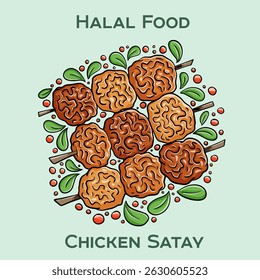 Chicken Satay Halal is a delicious grilled skewered chicken dish marinated in spices, served with a flavorful peanut sauce, and prepared according to Islamic dietary laws.
