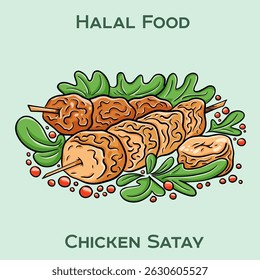 Chicken Satay Halal is a delicious grilled skewered chicken dish marinated in spices, served with a flavorful peanut sauce, and prepared according to Islamic dietary laws.