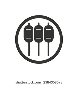 Chicken Satay Icon on White Background - Simple Vector Illustration