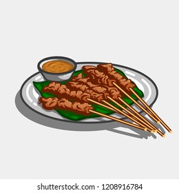 satay vector images stock photos vectors shutterstock https www shutterstock com image vector chicken satay sauce peanuts 1208916784