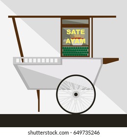  chicken satay vendor vector illustration