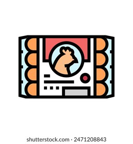 chicken sausage meat color icon vector. chicken sausage meat sign. isolated symbol illustration