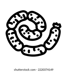 chicken sausage meat line icon vector. chicken sausage meat sign. isolated contour symbol black illustration
