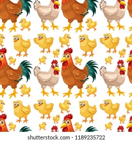 Chicken seamless background pattern illustration