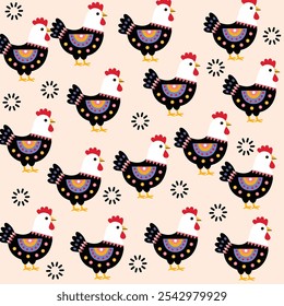 Chicken Seamless Pattern Eater Day 